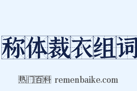 称体裁衣组词是什么意思的图片